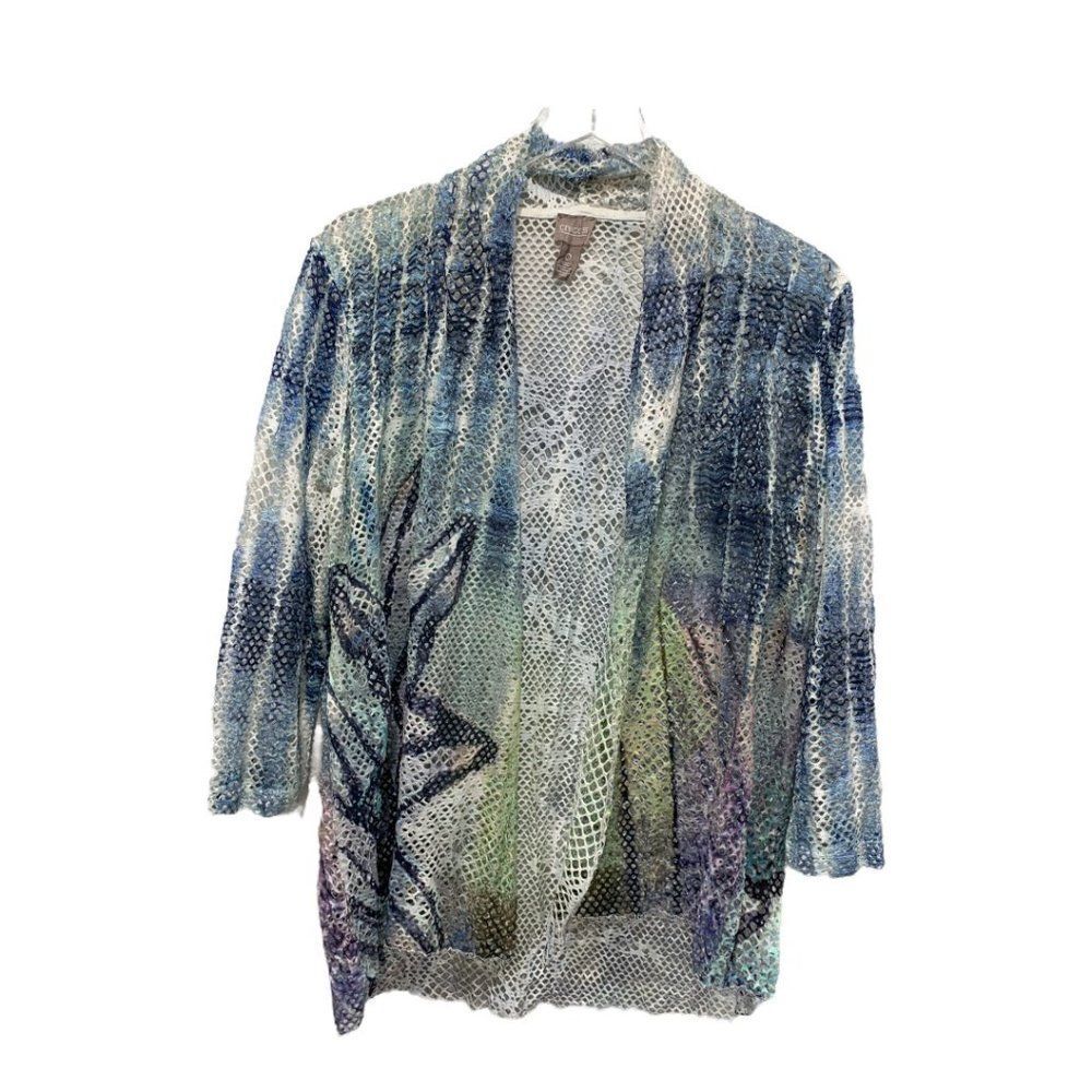 Chico's Size 0‎ Tie Dye Open Front Top Jacket